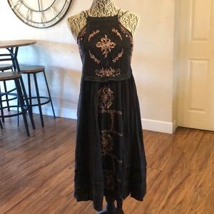 Embroidered Fable Midi Free People Midi Dress XS